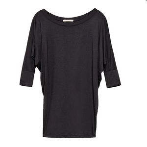 Black dolman jersey knit top